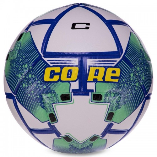М"яч футбольний Habryd Shiny Core Fighter №5 PU білий-синій-зелений, код: FB-3136_BL-S52