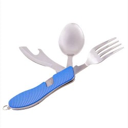 Набір туристичний Camping вилка, ложка, ніж, відкривачка, код: HX-12 Набір туристичний Camping вилка, ложка, ніж, відкривачка, код: HX-12