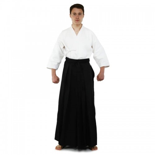 Одяг для Kendo, Iaido Aikido тренерувальний костюм Кендо, топи кендоги шани Хакама FitGo, розмір 4 (зріст 175-180см), білий-чорний, код: CO-8873_4