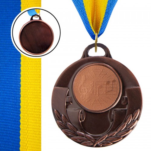 Медаль спортивна зі стрічкою PlayGame Aim Музика бронзова, код: C-4846-0067_B