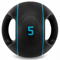 Медбол м"яч медичний дворучний з хватами LiveUp Medicine Ball 5кг, чорний, код: LP8111-5