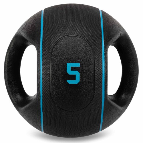Медбол м"яч медичний дворучний з хватами LiveUp Medicine Ball 5кг, чорний, код: LP8111-5 Медбол м"яч медичний дворучний з хватами LiveUp Medicine Ball 5кг, чорний, код: LP8111-5