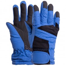 Перчатки горнолыжные теплые детские Camping M-L, L-XL, черный-синий, код: C-1021_BKBL-S52