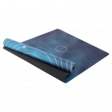 Килимок для йоги замшевий каучуковий з принтом Геометричні круги Record 1830x610x3мм, темно-синій-чорний, код: FI-5662-71