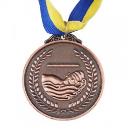 Медаль нагородна PlayGame Плавання d = 65 мм, срібло, код: 357-3-WS