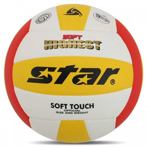 М"яч волейбольний Star Soft Highest №5, жовто-червоний-білий, код: VB425-34S-S52 М"яч волейбольний Star Soft Highest №5, жовто-червоний-білий, код: VB425-34S-S52