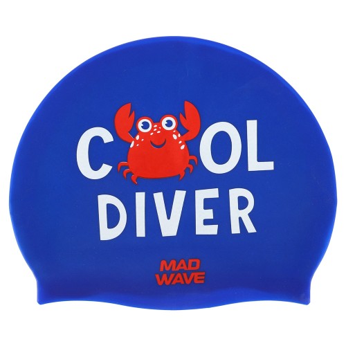 Шапочка для плавання силіконова юніорська MadWave Junior Cool Diver синій, код: M057310