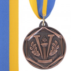 Медаль спортивна зі стрічкою SP-Sport Zing бронза код: C-3169_B-S52