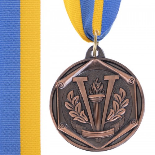 Медаль спортивна зі стрічкою SP-Sport Zing бронза код: C-3169_B-S52