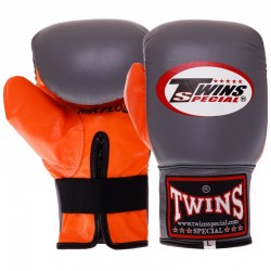 Снарядні рукавички шкіряні Twins M помаранчевий-сірий, код: TBGLA-1F_MORGR