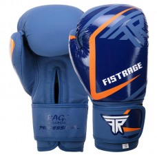 Боксерські рукавиці шкіряні Fistrage 14oz, синій, код: VL-4279_14BL