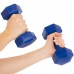 Гантель для фітнесу Zelart з PE покриттям 1х1 кг, синій, код: TA-4758-1