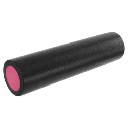 Ролер для йоги та пілатесу гладкий FitGo 600x150 мм, чорний-рожевий, код: FI-9327-60_BKP
