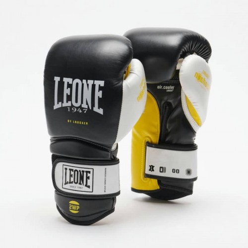 Рукавички боксерські Leone Tecnico Black Yellow 12 ун., код: 500184_12