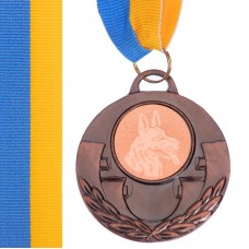 Медаль спортивна зі стрічкою PlayGame Aim Собаки бронзова, код: C-4846-0039_B