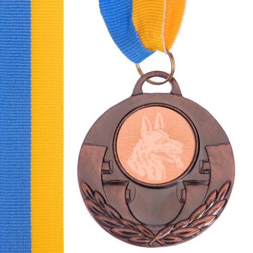 Медаль спортивна зі стрічкою PlayGame Aim Собаки бронзова, код: C-4846-0039_B