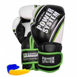 Боксерські рукавиці Power SystemContender Black/Green Line 14 унцій, код: PS-5006_14oz_Black/Green