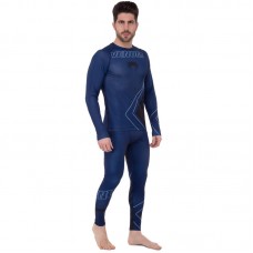 Комплект компресійний чоловічий (лонгслів і штани) Venum XL, зріст 175-180, синій, код: 9520-9620-BL_XL