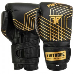 Боксерські рукавиці Fistrage 14 унцій, чорний-золотий, код: VL-5557_14BK