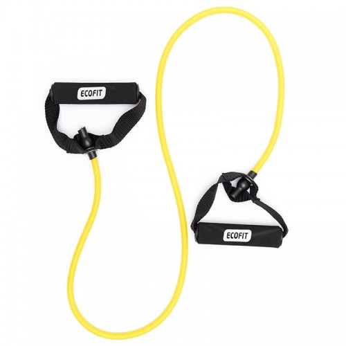 Еспандер трубчастий з ручками Ecofit 6х9х1200мм, жовтий, код: К00015212 Еспандер трубчастий з ручками Ecofit 6х9х1200мм, жовтий, код: К00015212