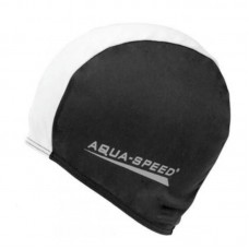 Шапка для плавання Aqua SpeedPolyester Cap чорний-білий, код: 5908217657657