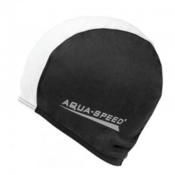 Шапка для плавання Aqua SpeedPolyester Cap чорний-білий, код: 5908217657657