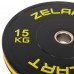 Бамперні диски гумові Zelart Bumper Plates 51мм, 15кг, чорний-жовтий, код: TA-4790-15