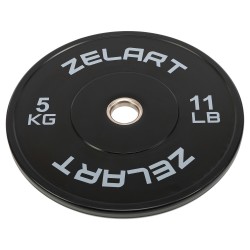 Бамперні диски гумові Zelart Bumper Plates 51мм, 5кг, чорний-сірий, код: TA-4790-5
