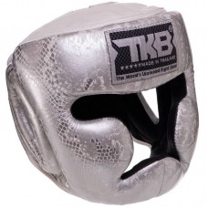 Шолом боксерський з повним захистом шкіряна Top King Super Snake M білий-срібний, код: TKHGSS-02_MWS-S52