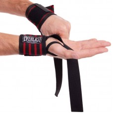 Бинти кистьові з лямкою для жиму та тяги Everlast 2шт, чорний-червоний, код: TA-4860_BKR