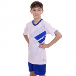Форма футбольна підліткова PlayGame розмір 24, ріст 120, білий-синій, код: CO-2005B_24WBL-S52