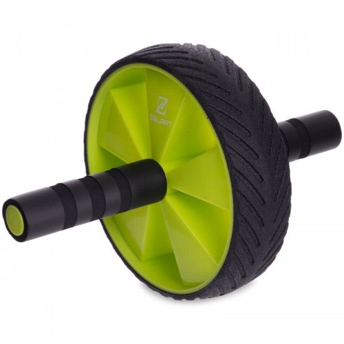 Колесо для преса (ролик для преса) одинарне Zelart FI-2 642 (d-18см, довжина-30см, PP, TPE, зелений), код: FI-2642-S52