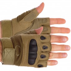 Тактичні рукавички з відкритими пальцями та посиленим протектором Oakley XL хаки, код: BC-4624_XLCH