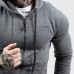 Толстовка чоловіча GymBeam Zipper Hoodie Grey Black L, сірий, код: 118024-GB