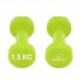 Гантелі вінілові PowerPlay 2х1,5 кг, зелений, код: PP_4103_2*1,5kg