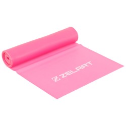 Стрічка еластична для фітнесу та йоги Zelart 1800х150х0,4 мм, рожевий, код: FI-5365-2