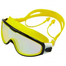 Окуляри-напівмаска для плавання Aqua Spdo з беруші в комлекті, жовтий, код: S1816_Y