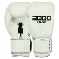 Боксерські рукавиці шкіряні Zelart 10 унцій, білий, код: BO-3880_10W