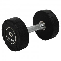 Гантель цільна професійна CPU покриття Zelart 1х10кг, чорний, код: TA-3111-10