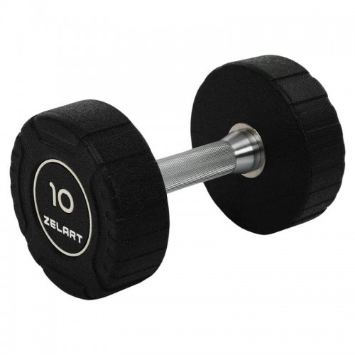 Гантель цільна професійна CPU покриття Zelart 1х10кг, чорний, код: TA-3111-10