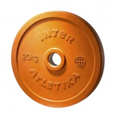 Диск прогумований InterAtletika помаранчевий 20 кг, код: LCA034-M