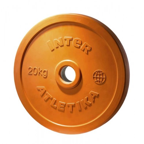 Диск прогумований InterAtletika помаранчевий 20 кг, код: LCA034-M