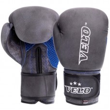 Рукавички боксерські Velo шкіряні на липучці 12 унцій, синій, код: VL-2209_12BL-S52