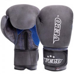 Рукавички боксерські Velo шкіряні на липучці 12 унцій, синій, код: VL-2209_12BL-S52