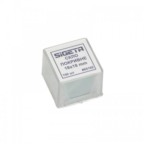 Покривне скло Sigeta 18x18 мм (100 шт.), код: 65192-DB