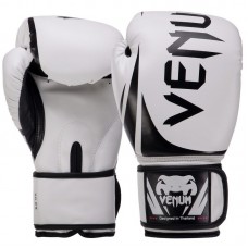 Рукавички боксерські шкіряні Venum Challenger 10 унцій, білий-чорний, код: VN1108_10W-S52