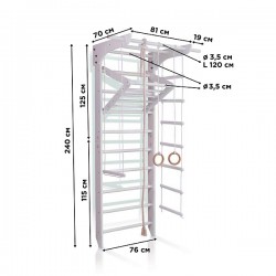 Спортивний куточок SportBaby 1-Lux 760х2400 мм, білий, код: 1-Lux 2-240 Спортивний куточок SportBaby 1-Lux 760х2400 мм, білий, код: 1-Lux 2-240