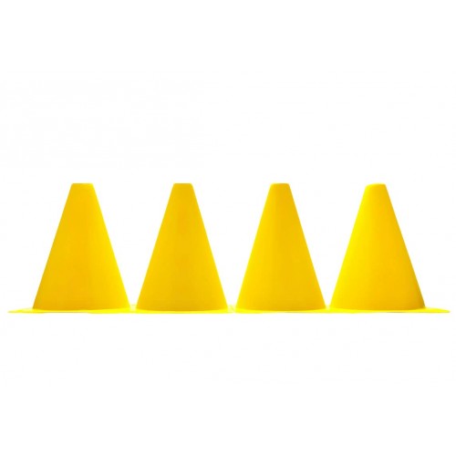 Конуси-фішки спортивні EasyFit 17 см (набір з 4 штук) жовті, код: EF-1678-4Y-EF