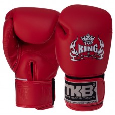 Рукавички боксерські Top King шкіряні M(6 унций) 6-8 років, червоний, код: TKBGKC_MR