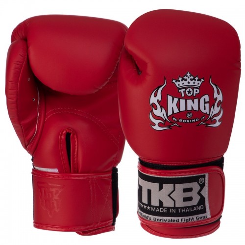 Рукавички боксерські Top King шкіряні M(6 унций) 6-8 років, червоний, код: TKBGKC_MR